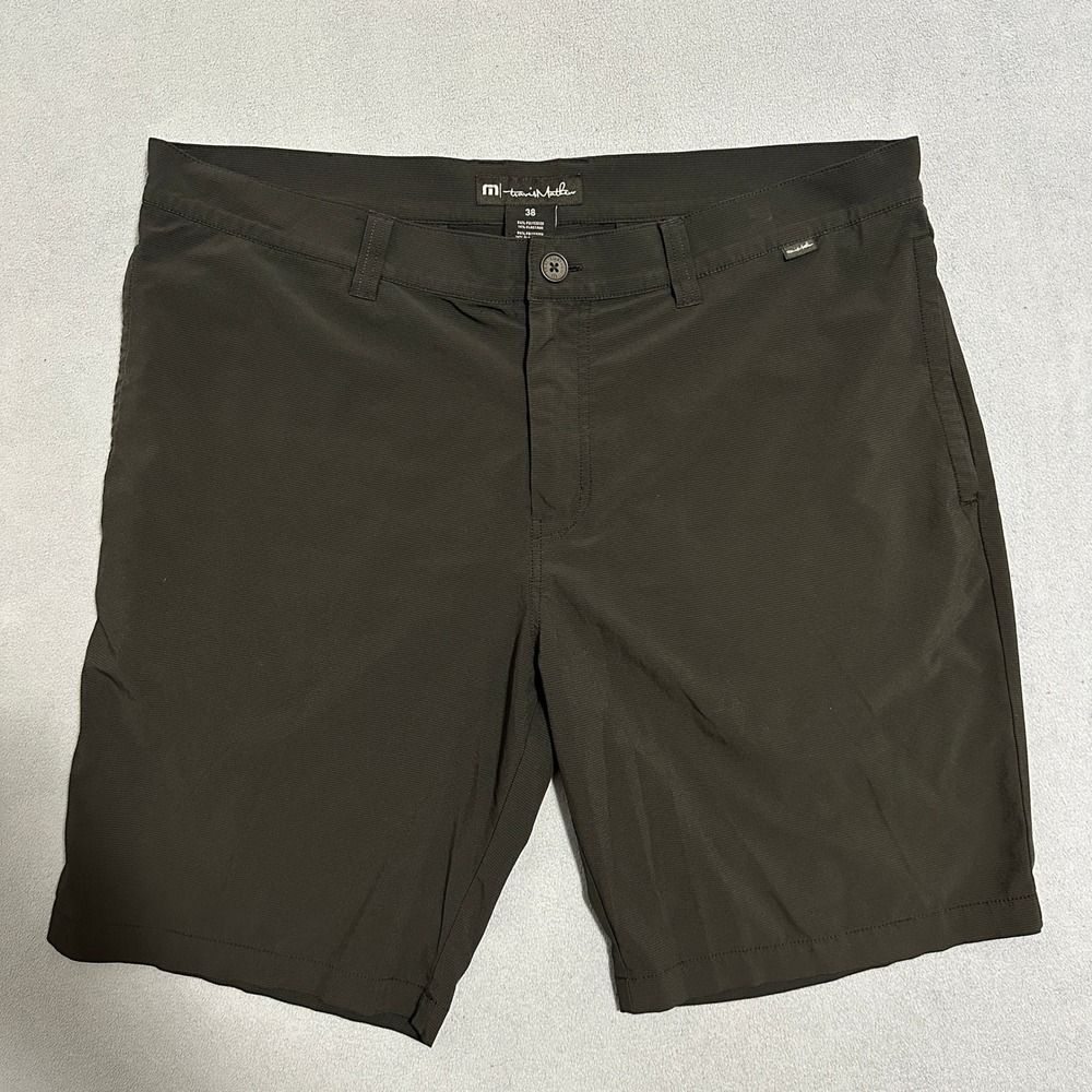 Travis Mathew Golf Short Performance Stretch Regular Fit Black Gray Mens Size 38